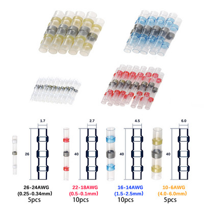 50/30/20 gab. Lodēšanas blīvējuma vadu savienotāji Ūdensizturīgi karstuma saraušanās kontaktsavienotāji Elektrības vadu spailes Izolētas sadursavienojumi