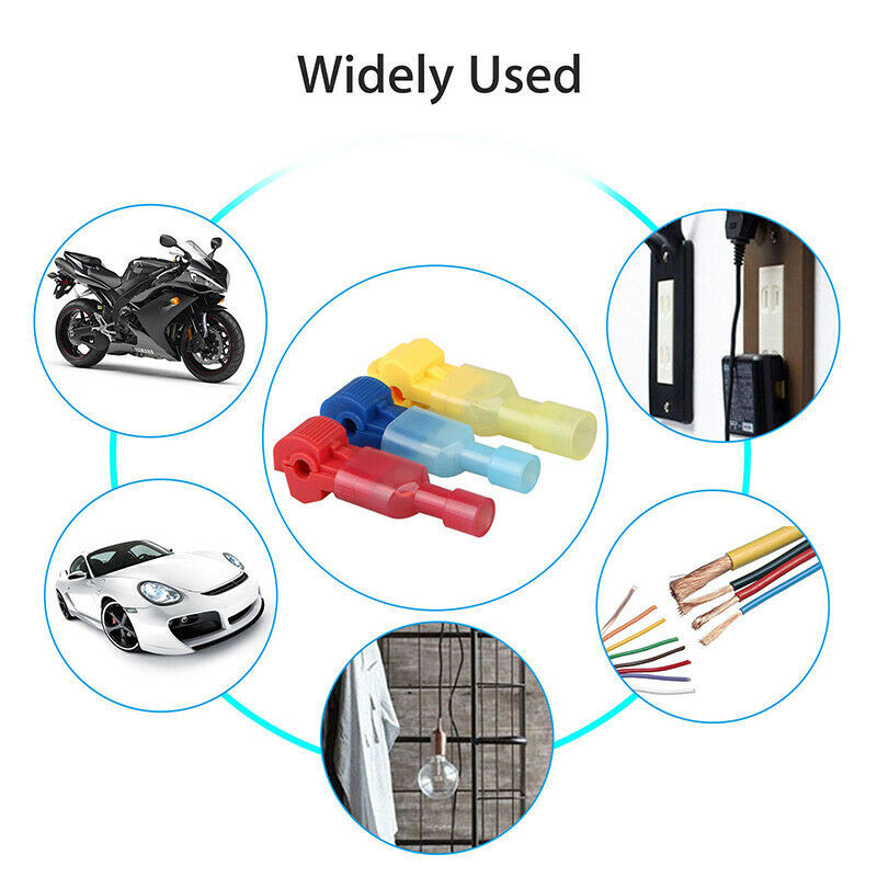 10/20/50/100 vnt. greito tipo T elektros kabelio laidų jungtys Tiesios užrakto užspaudimo vandeniui atsparios izoliuotos vielos užspaudimo gnybtai