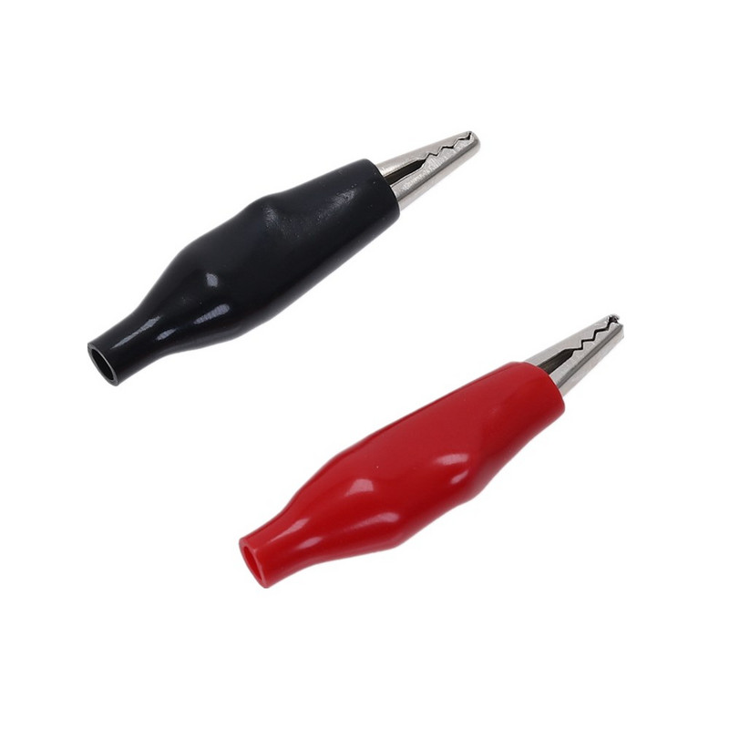 20 komada 27 mm crna, crvena mekana plastika obložena ispitnom sondom Aligatorske kopče Krokodil s plastičnim prtljažnikom Automobilska baterija