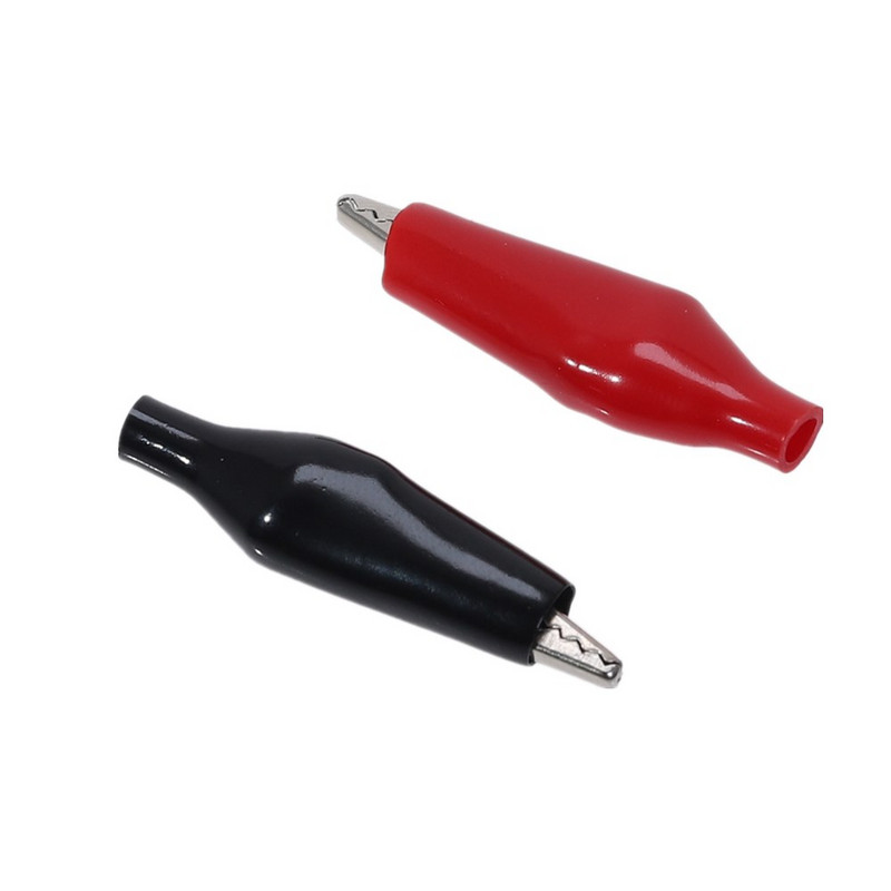 20 komada 27 mm crna, crvena mekana plastika obložena ispitnom sondom Aligatorske kopče Krokodil s plastičnim prtljažnikom Automobilska baterija