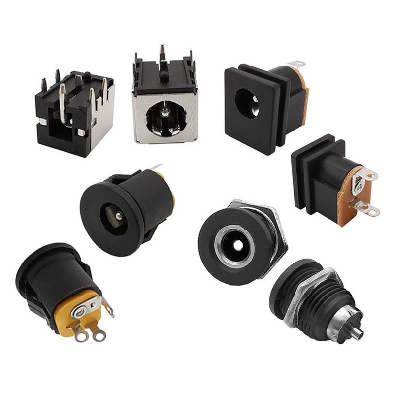 10Gb līdzstrāvas barošanas ligzdas savienotājs 5.5*2.1mm 3.5x1.3mm vīrišķā DC005 DC022 DC099 DC spraudkontakta ligzda Uzgrieznis paneļa stiprinājuma adapteris