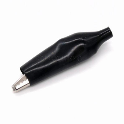 10KOM Metalna aligatorska stezaljka krokodilska električna stezaljka ZA Mjerač sonde 45MM Crno-crvena plastična čizma