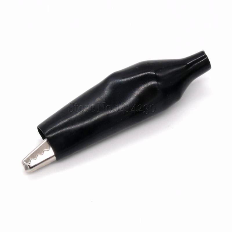 10KOM Metalna aligatorska stezaljka krokodilska električna stezaljka ZA Mjerač sonde 45MM Crno-crvena plastična čizma