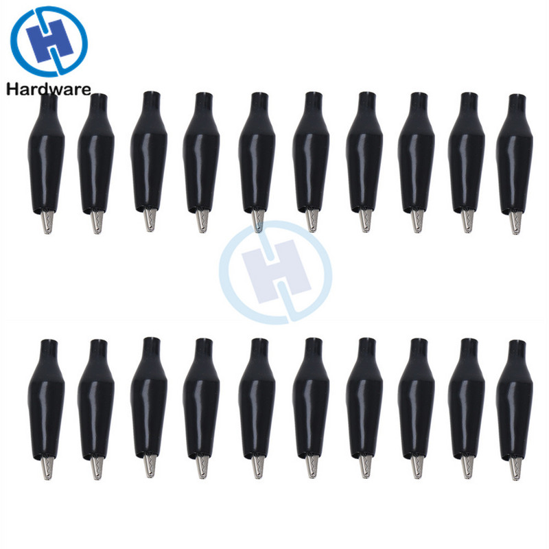 20 kom 28 mm metalna aligatorska kopča Krokodilska električna stezaljka Testna sonda Mjerač Crno Crvena s plastičnim prtljažnikom Automobilska baterija