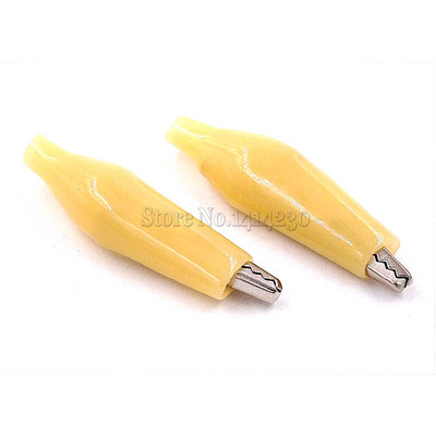 10 tk must valge punane kollane roheline isolatsioonisaabas metallist alligaatori klambriga elektriline test 35 mm pliist värviline väike krokodilliklamber