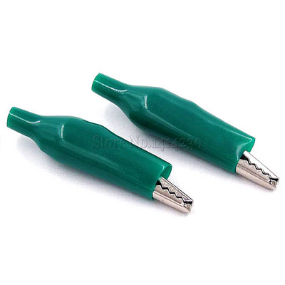 10 tk must valge punane kollane roheline isolatsioonisaabas metallist alligaatori klambriga elektriline test 35 mm pliist värviline väike krokodilliklamber