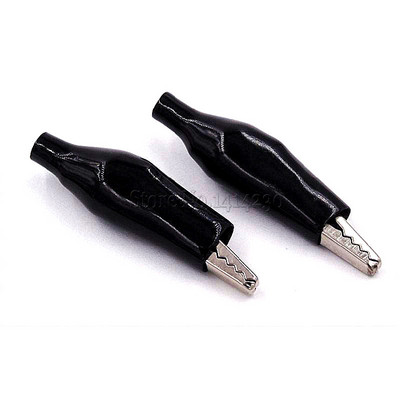 10 tk must valge punane kollane roheline isolatsioonisaabas metallist alligaatori klambriga elektriline test 35 mm pliist värviline väike krokodilliklamber