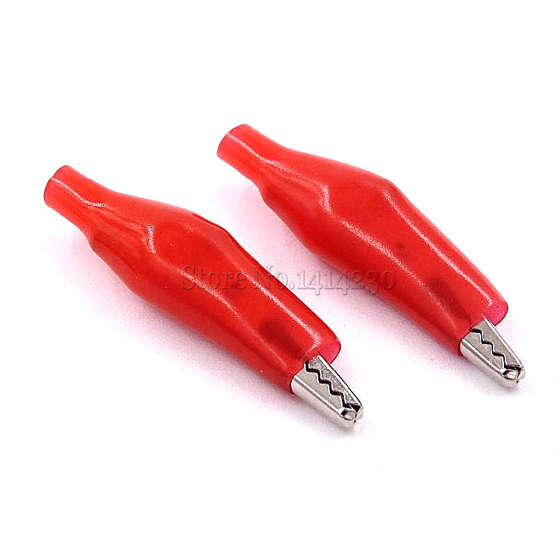 10 tk must valge punane kollane roheline isolatsioonisaabas metallist alligaatori klambriga elektriline test 35 mm pliist värviline väike krokodilliklamber