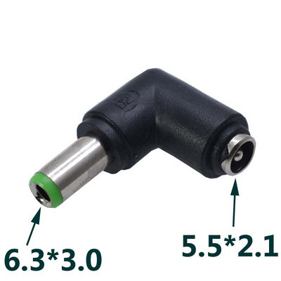 Nuolatinės srovės jungtis 5,5 x 2,1 mm moteriškas maitinimo adapteris iki 3,0 × 1,35, 5,0 * 3,0, 4,0 × 1,7, 5,5 × 2,1, 5,5 × 2,5, 6,3 × 3,0, 6,0 × 4,4 laipsnio vyriškas 90