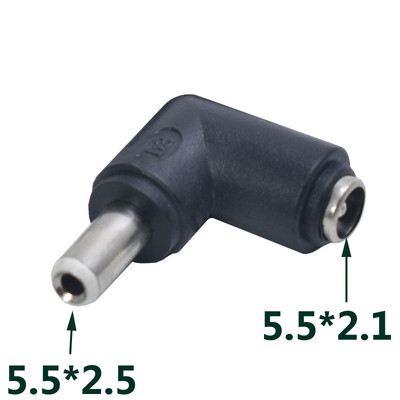 Nuolatinės srovės jungtis 5,5 x 2,1 mm moteriškas maitinimo adapteris iki 3,0 × 1,35, 5,0 * 3,0, 4,0 × 1,7, 5,5 × 2,1, 5,5 × 2,5, 6,3 × 3,0, 6,0 × 4,4 laipsnio vyriškas 90