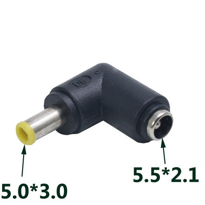 Nuolatinės srovės jungtis 5,5 x 2,1 mm moteriškas maitinimo adapteris iki 3,0 × 1,35, 5,0 * 3,0, 4,0 × 1,7, 5,5 × 2,1, 5,5 × 2,5, 6,3 × 3,0, 6,0 × 4,4 laipsnio vyriškas 90