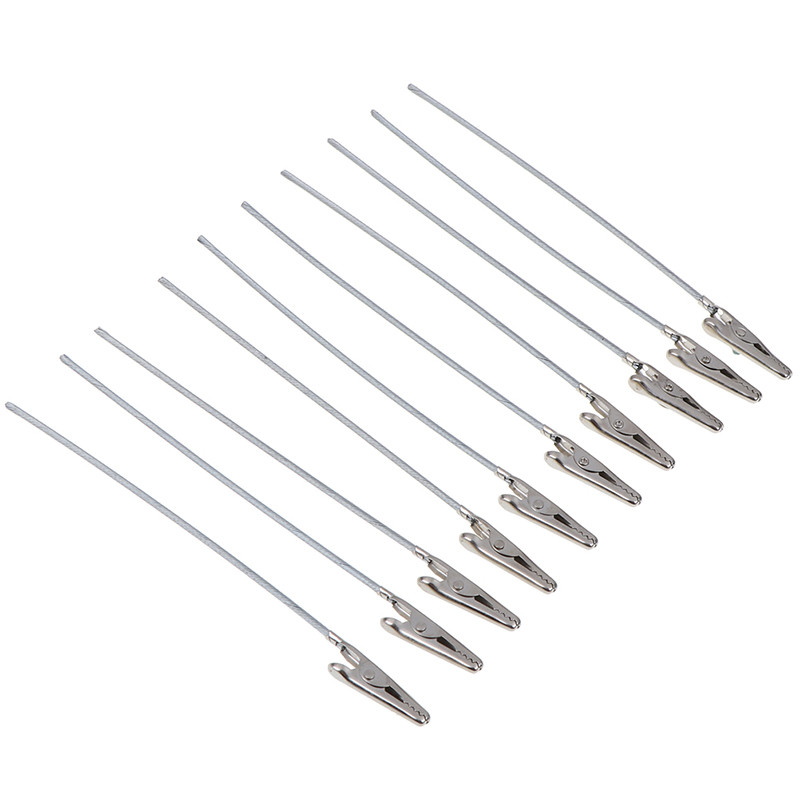 10gab 15cm garuma neizolētas elektriskās pārbaudes krokodila skava metāla aligatora skavas Sudraba tonis elektriskās pārbaudes darbiem