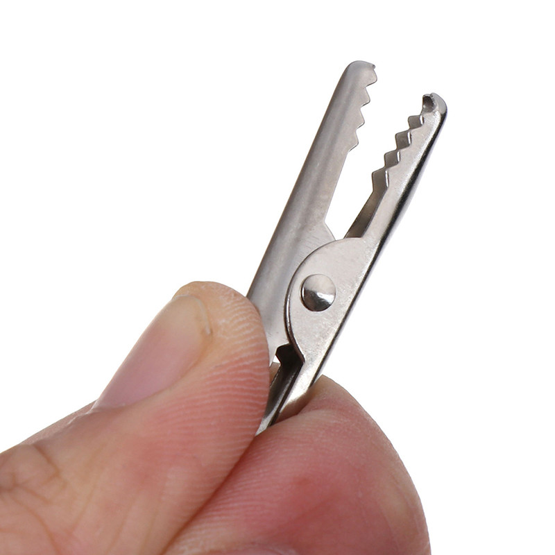 10gab 15cm garuma neizolētas elektriskās pārbaudes krokodila skava metāla aligatora skavas Sudraba tonis elektriskās pārbaudes darbiem