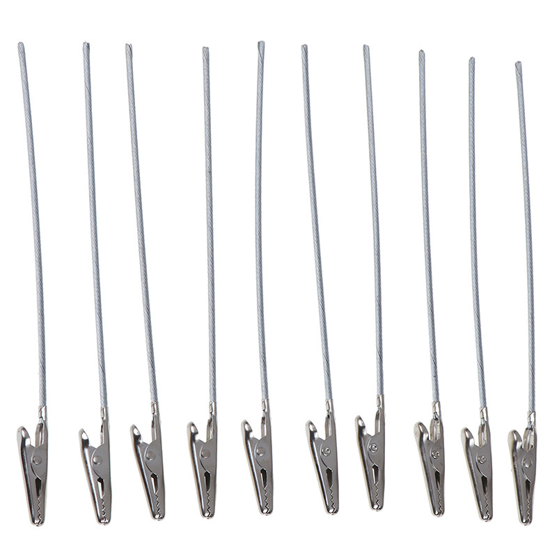 10gab 15cm garuma neizolētas elektriskās pārbaudes krokodila skava metāla aligatora skavas Sudraba tonis elektriskās pārbaudes darbiem