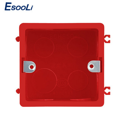 EsooLi augstas kvalitātes PVC plastmasas liesmu slāpējošs aizmugures kārbas regulējams montāžas kastes iekšējā kasete slēdzim un kontaktligzdai