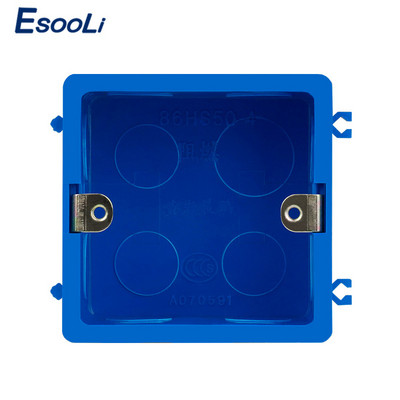 EsooLi augstas kvalitātes PVC plastmasas liesmu slāpējošs aizmugures kārbas regulējams montāžas kastes iekšējā kasete slēdzim un kontaktligzdai