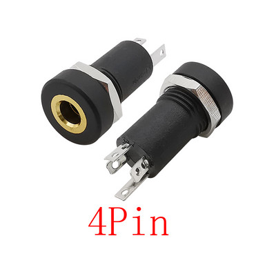 PJ-392A 3/4 Pin 3,5 mm audio utičnica 3/4 polna stereo lemljena ploča Montaža 3,5 mm slušalice Ženska utičnica konektor s maticom