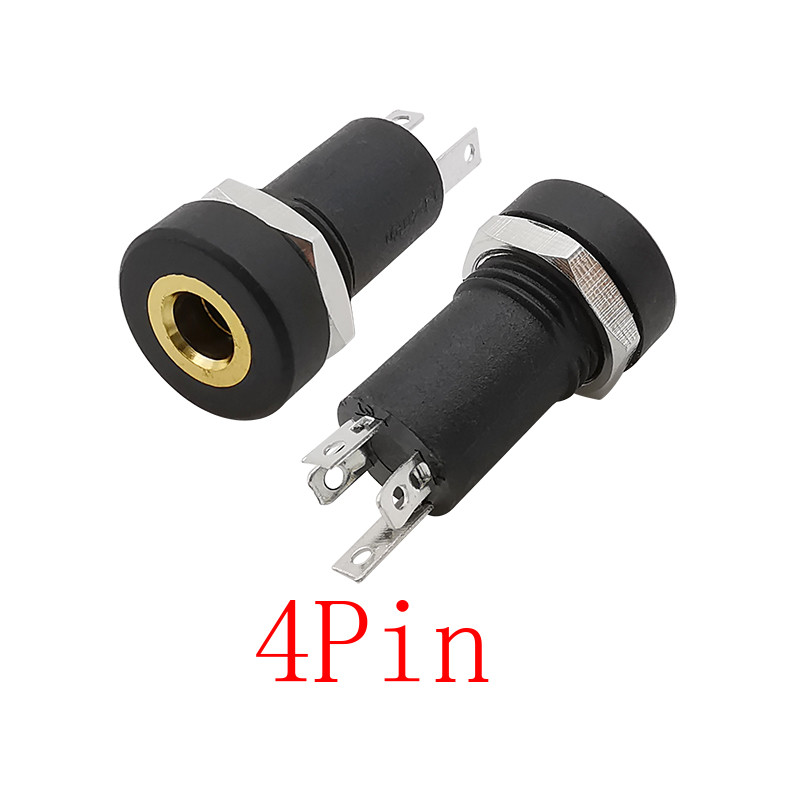 PJ-392A 3/4 Pin 3,5 mm audio utičnica 3/4 polna stereo lemljena ploča Montaža 3,5 mm slušalice Ženska utičnica konektor s maticom
