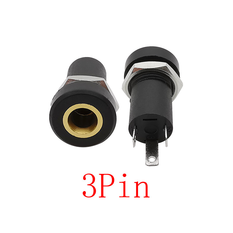 PJ-392A 3/4 Pin 3,5 mm audio utičnica 3/4 polna stereo lemljena ploča Montaža 3,5 mm slušalice Ženska utičnica konektor s maticom