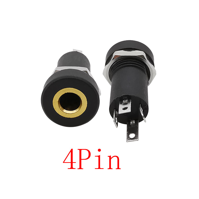 PJ-392A 3/4 Pin 3,5 mm audio utičnica 3/4 polna stereo lemljena ploča Montaža 3,5 mm slušalice Ženska utičnica konektor s maticom