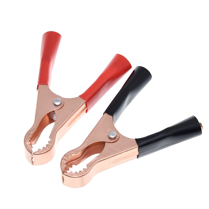 1SET 50A punane + must 80 mm krokodilliga autohaagissuvila kaubiku aku testimisjuhtme klambrid Parimad reklaami alligaatoriklambrid pistikupistik