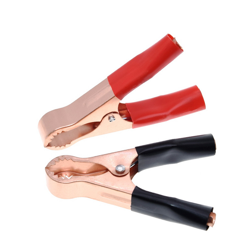 1SET 50A punane + must 80 mm krokodilliga autohaagissuvila kaubiku aku testimisjuhtme klambrid Parimad reklaami alligaatoriklambrid pistikupistik