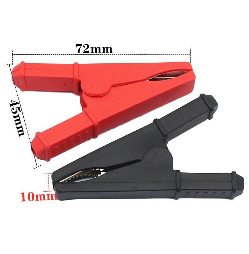 2Pcs 50A Crvena + crna 75 mm izolirani krokodil krokodil auto karavan van baterija ispitne kopče najbolja promocija aligator kopče