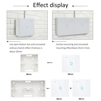 Για Κουτί τοποθέτησης τύπου 86 86x86 Junction Box Κουτί επιφανειακής τοποθέτησης 86mm * 86mm Junction Box Πρίζα τοίχου Διακόπτης Dark Box Κουτί τοποθέτησης