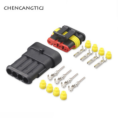 1 rinkinys 1 2 3 4 5 6 kontaktų Super Seal AMP elektros jungtis Automobilių vandeniui atspari ksenoninės lempos kištukas ir kištukas automobiliui