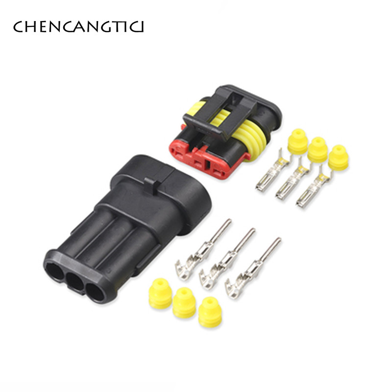 1 rinkinys 1 2 3 4 5 6 kontaktų Super Seal AMP elektros jungtis Automobilių vandeniui atspari ksenoninės lempos kištukas ir kištukas automobiliui