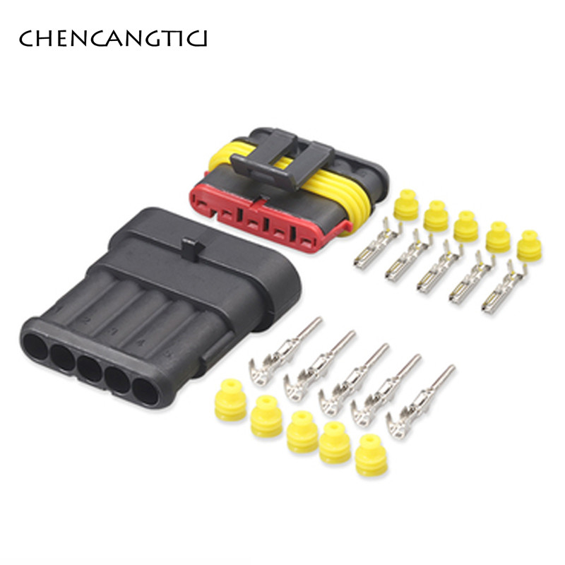 1 rinkinys 1 2 3 4 5 6 kontaktų Super Seal AMP elektros jungtis Automobilių vandeniui atspari ksenoninės lempos kištukas ir kištukas automobiliui