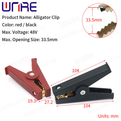 1 pāris melns sarkans mīksts plastmasas pārklājums testēšanas zonde metāla mini aligators testa klipi krokodila elektriskā skava