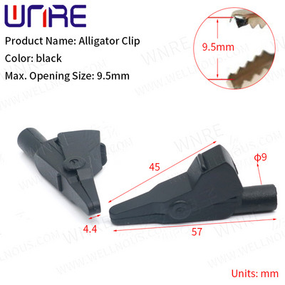 1 pāris melns sarkans mīksts plastmasas pārklājums testēšanas zonde metāla mini aligators testa klipi krokodila elektriskā skava