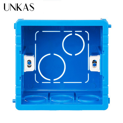 UNKAS Wall Mounting Box 86 Internal Cassette White Back Box for 86mm*86mm Standard Touch Switch and Socket with USB