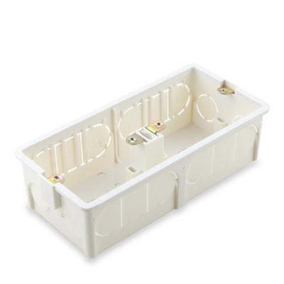 Rewnssin sienas balta plastmasas kasešu montāžas kārba, 172 tips 167mm-80mm-50mm, dubultā ligzda, iebūvēta instalācijas kastes sadales kārba