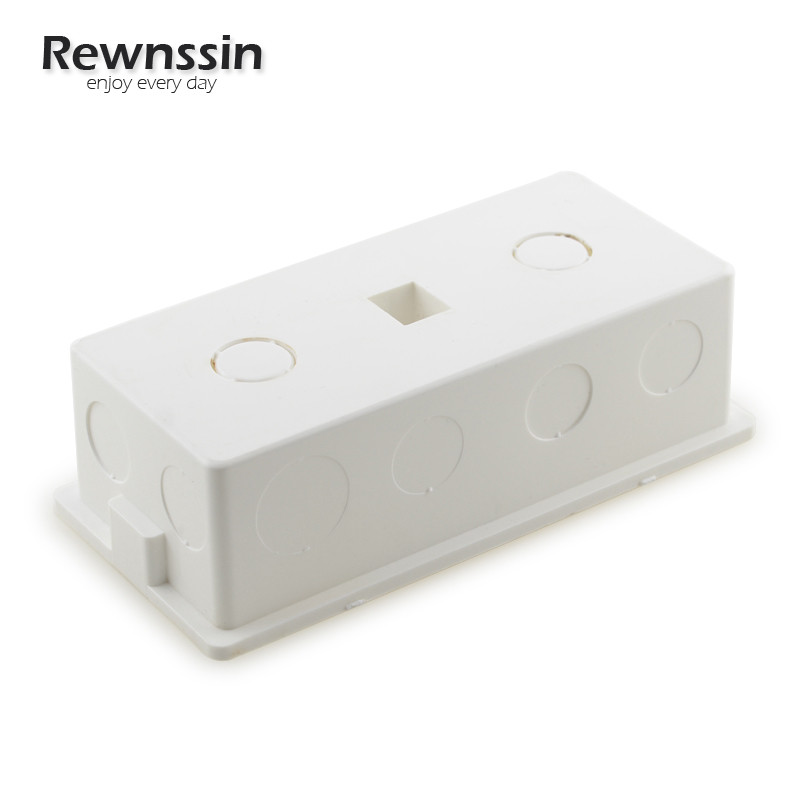 Rewnssin sienas balta plastmasas kasešu montāžas kārba, 172 tips 167mm-80mm-50mm, dubultā ligzda, iebūvēta instalācijas kastes sadales kārba