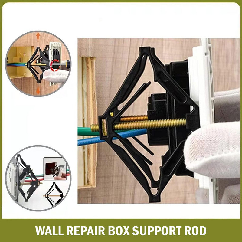 10PCS Tamna kutija za popravak kazeta 86 mm Popravak vijaka Utikač Prekidač Stare kutije za utičnice Zamjena fiksne zidne kutije za popravak Potporna šipka