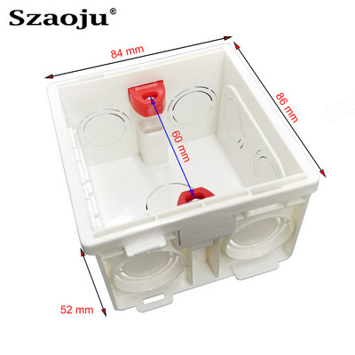 Szaoju 86*86 mm Razvodna kutija Zidna utičnica Britanska europska kutija za ugradnju prekidača Vatrootporna plastična kutija 146 * 86 mm