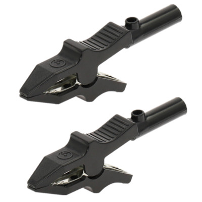 2 tk/partii 30A punane must vask 80 mm alligaatoriklamber 4 mm banaanipistiku jaoks. Testsondide kaabel isolatsiooniklamber