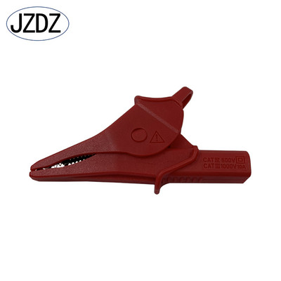 JZDZ lieljaudas aligatora saspraudes pilnībā izolētas drošas krokodila skavas ar 4 mm banānu ligzdu elektriskajai pārbaudei J.60073