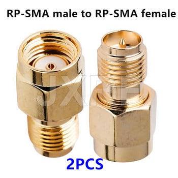 JXRF конектор 2 бр. RF коаксиален коаксиален адаптер SMA мъжки женски RP SMA към SMA мъжки RP-SMA конектор