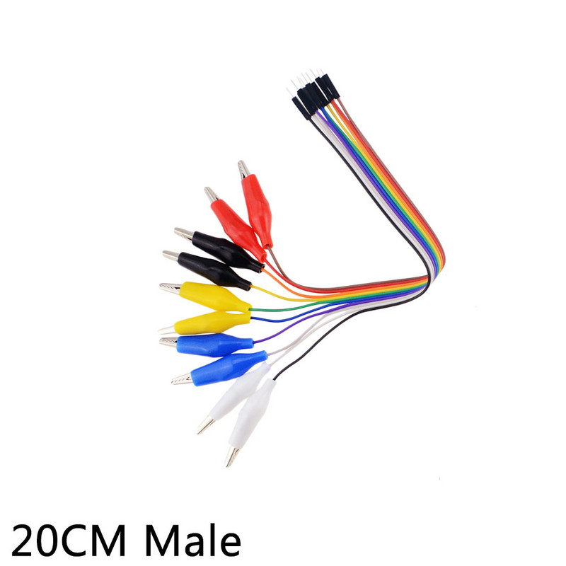1 komplekts aligatora testa skava pie vīrieša vadu džempera kabeļa saišķa stieples garums 20cm 30cm vidēja krokodila skava 47mm