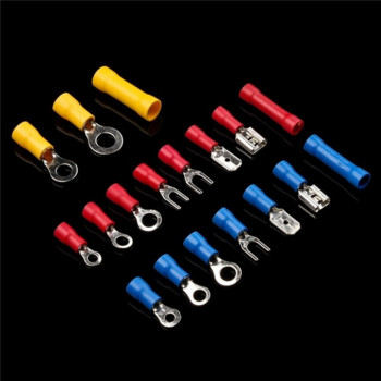 Box 480/300/280Pcs Assorted Spade Terminals Insolated Cable Connector Ηλεκτρικό σύρμα πτύχωση δαχτυλίδι πιρούνι Σετ ωτίδες Rolled Kit