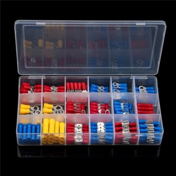 Box 480/300/280Pcs Assorted Spade Terminals Insolated Cable Connector Ηλεκτρικό σύρμα πτύχωση δαχτυλίδι πιρούνι Σετ ωτίδες Rolled Kit