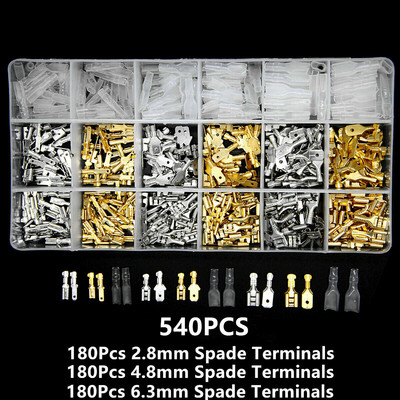 Asortiman od 540/360 komada Ženski Muški Električni šiljasti konektori za žicu Čepci Baterija Starter kabel Spojni stezaljke Kit