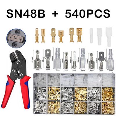 Asortiman od 540/360 komada Ženski Muški Električni šiljasti konektori za žicu Čepci Baterija Starter kabel Spojni stezaljke Kit