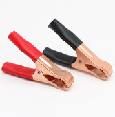 2Pcs 50A Crveni + Crni 77mm Crocodile Auto Caravan Van Battery Test Lead Clips Najbolja promocija Alligator Clips Konektor Utikač Napajanje