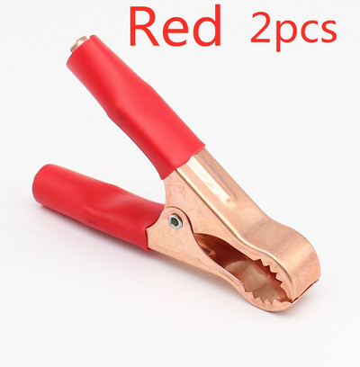 2Pcs 50A Crveni + Crni 77mm Crocodile Auto Caravan Van Battery Test Lead Clips Najbolja promocija Alligator Clips Konektor Utikač Napajanje
