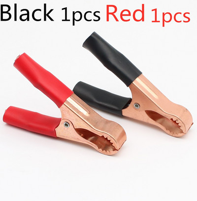 2Pcs 50A Crveni + Crni 77mm Crocodile Auto Caravan Van Battery Test Lead Clips Najbolja promocija Alligator Clips Konektor Utikač Napajanje