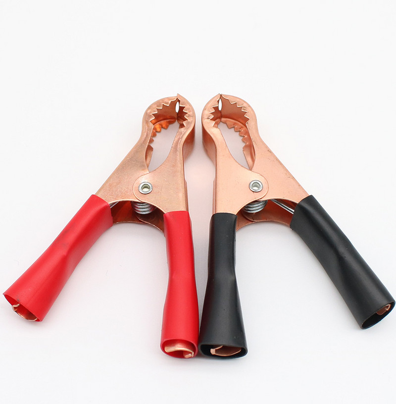 2Pcs 50A Crveni + Crni 77mm Crocodile Auto Caravan Van Battery Test Lead Clips Najbolja promocija Alligator Clips Konektor Utikač Napajanje